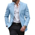 thumbnail image 2 of LEKWK Mens Suit Jacket Slim Fit Notched Lapel Two Button Blazer Lightweight Long Sleeve Fall Coat for Business Casual Wedding Party Blue XXL, 2 of 6
