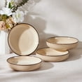 thumbnail image 3 of Vesteel Pasta Bowl Set of 4, 22oz Stoneware Salad Pasta Serving Bowls for Soup Dinner Cereal, Microwave & Dishwasher Safe, Khaki, 3 of 8