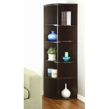Furniture Of America Shifter Decorative Modern Expandable Black Furniture Of America Shifter Decorative Modern Expandable Black Cucino Tall Corner 5 Shelf Bookcase Or Media Storage Display Stand
