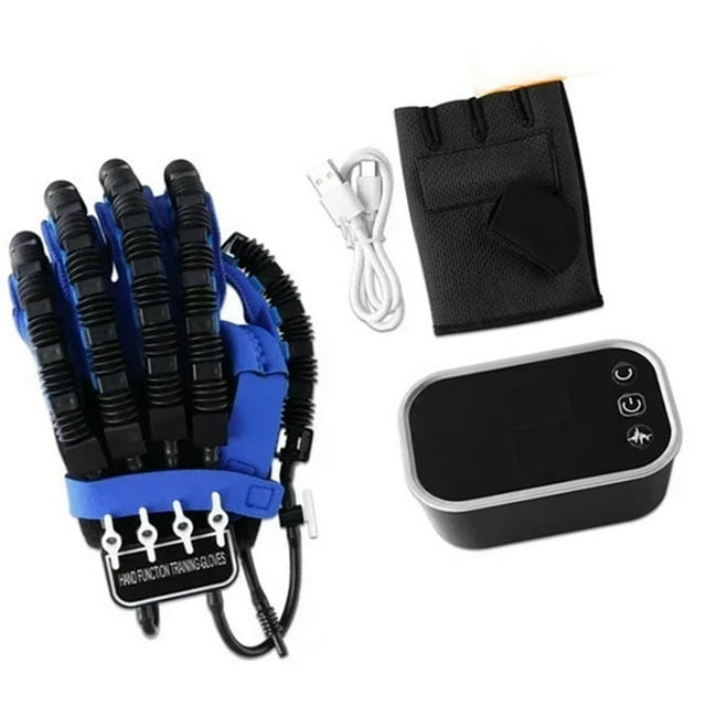 Gant de Main Robot, Gants de Rééducation Robot 1 à 9 Niveaux, Exerciseur de Doigt, Équipement de Récupération par Coup de Main Gauche, Attelles de Doigt pour l'Arthrite
