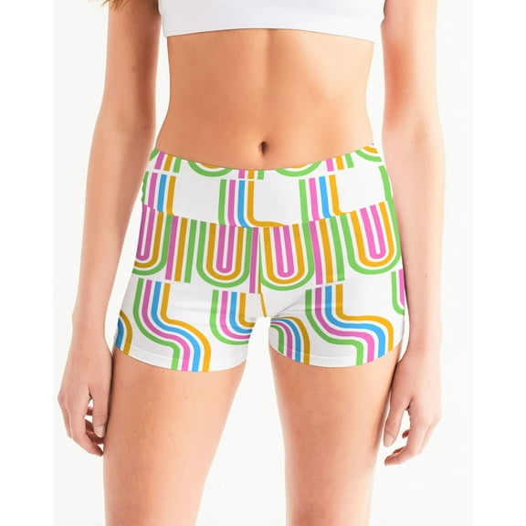 Glow up Gear color swirls Mid-Rise Yoga Shorts