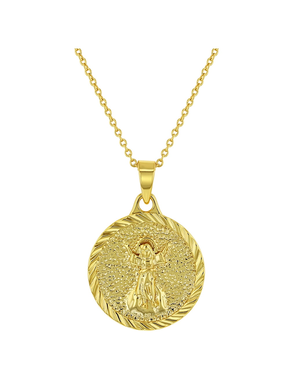 In Season Jewelry 18k Gold Plated Religious Divine Child Jesus Medal
