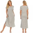 thumbnail image 6 of Loungewear Long Nightgown Women's Ultra-Soft Nightshirt Full Length Sleepwear with Pocket, 6 of 9