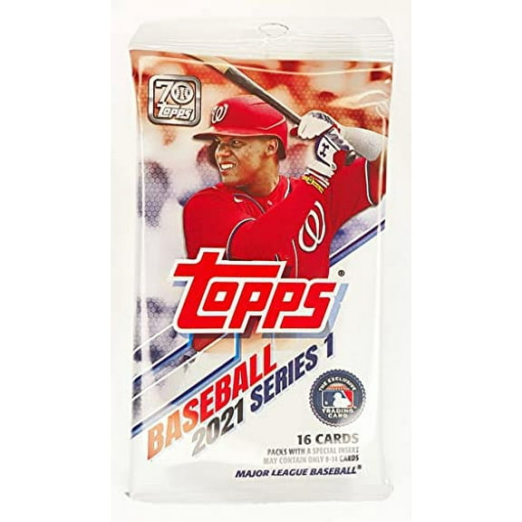 Topps 2021 Series 1 Major League Baseball Cards | 16 Cards in A Factory Sealed Retail Pack | 70th Anniversary! | Exclusive Trading Cards!