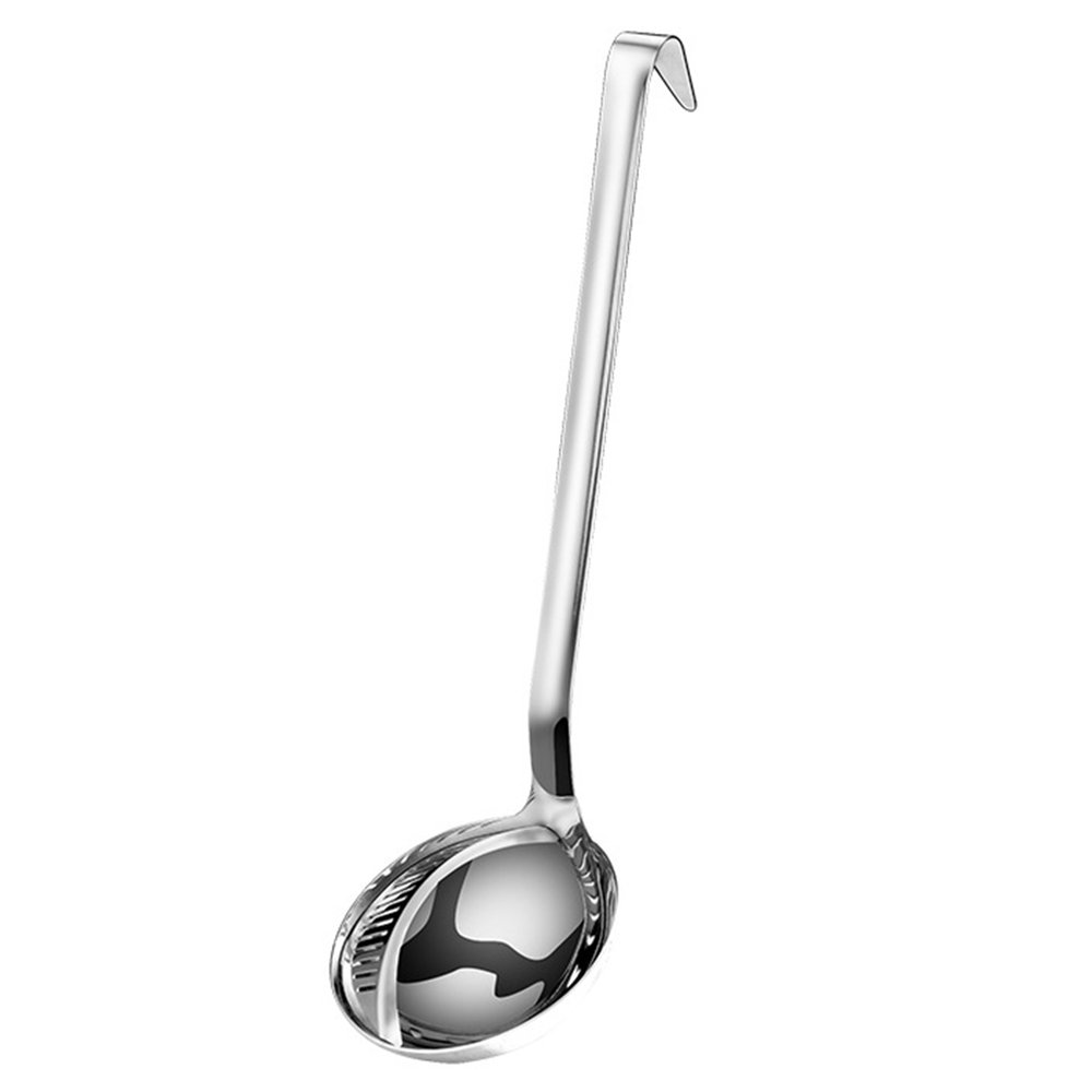 THORMN Spoons 2 In 1 Stainless Steel Round Long Handle Soup Ladles Hot