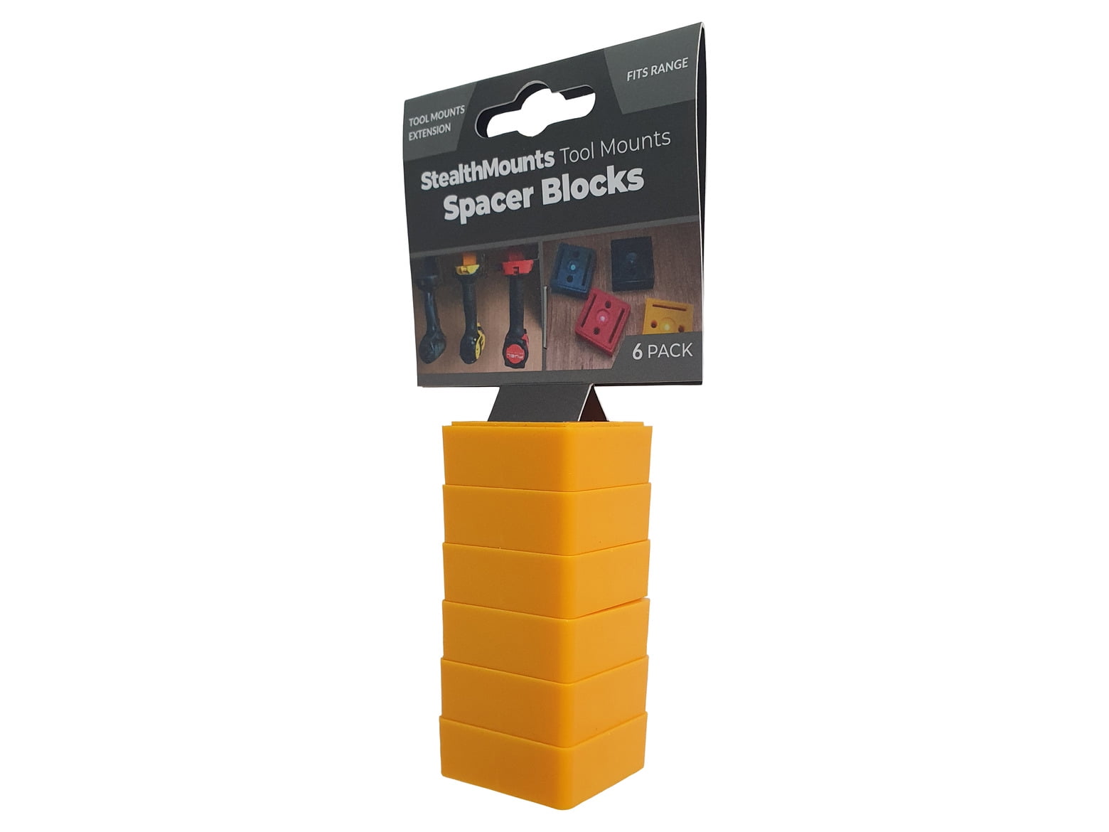 StealthMounts Tool Mount Spacers in Yellow, 6 per Pack