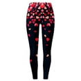 thumbnail image 4 of Gyexs Holiday Leggings for Women Cotton Straight Leg Legging Valentines Graphic Party Wear Yoga Pants High Waist Women's Fashion #02 Black & Size S, 4 of 4