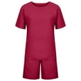 thumbnail image 4 of CheerKidz Womens Fashion Short Sleeve Blouse and Shorts Set Casual 2PC Outfit with Pockets Comfortable Wear for Daily Activities, 4 of 8