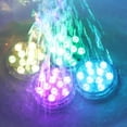thumbnail image 3 of Submersible LED Lights With Remote Control, 10LED Battery Powered Magnetic Snap On Type Pool Lights, IP68 Waterproof Rechargeable Hot Tub Light For Pool Aquarium Pond, 3 of 6