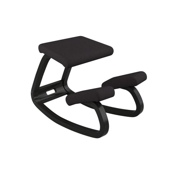 Varier Variable Balans Original Kneeling Chair Designed by Peter Opsvik (Black Revive Fabric with Black Ash Base)