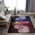 thumbnail image 2 of DouZhe Ice Fire Guitar Skull Pattern Area Rugs Non-Slip Machine Washable Floor Mat, Modern Style Carpet Doormat, 63x48 inches, 2 of 6
