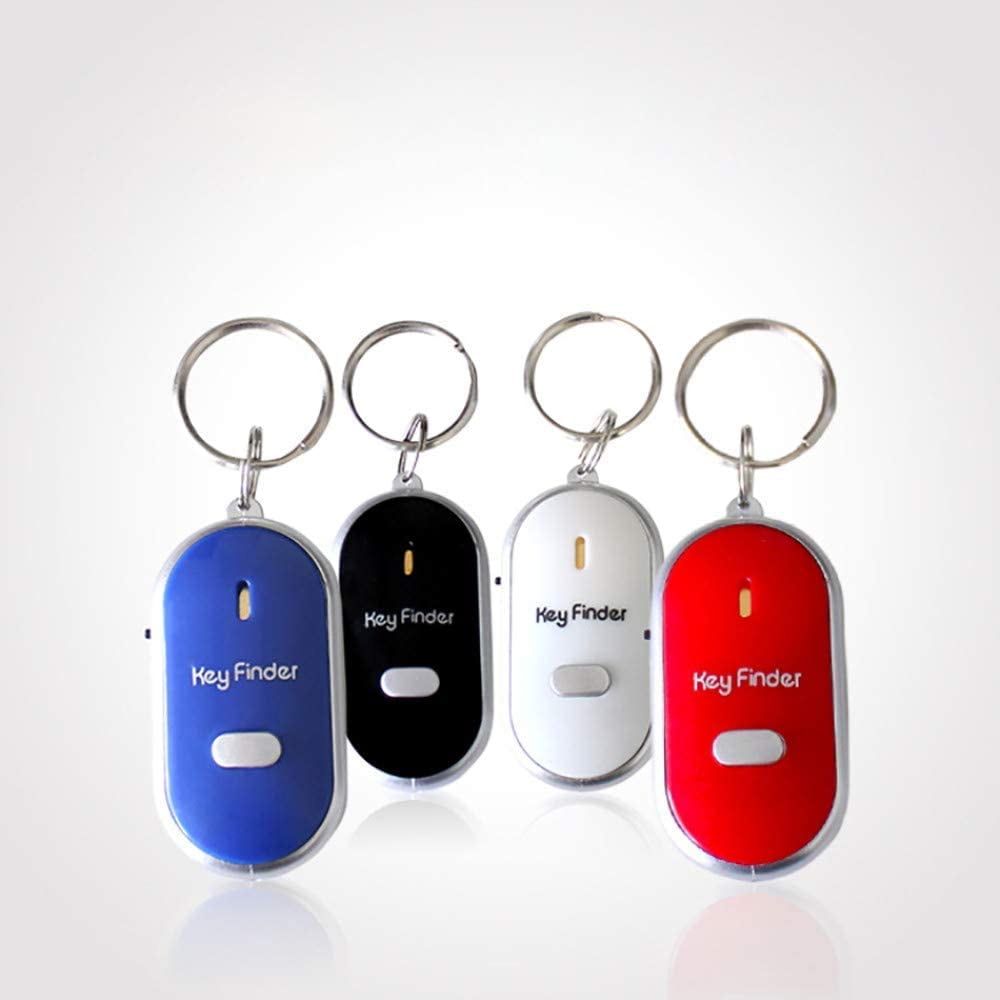 Lost Key Finder Locator Keychain Beep Sound Whistle Control LED Torch UK 