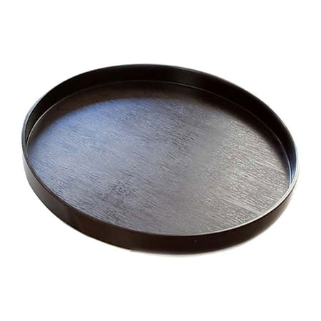 

With Raised Edge Serving Tray Cup Holder Portable Round Shape Durable Coffee Tea