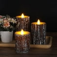 thumbnail image 2 of Flameless Candles Battery Operated Candles Real Wax Pillar LED Candles with 10-Key Remote and Cycling 24 Hours Timer (Birch Effect 4" 5" 6"), 2 of 14