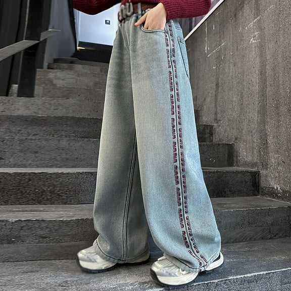 Toddler Girls' Jeans High Waist Wide Leg Denim Pants Teen Girl Clothes Girls Clothing