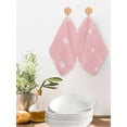 thumbnail image 2 of Watercolor Easter Kitchen Dish Towels for Drying Dishes Set of 2, Cute Rabbits Eggs Cartoon Pink Waffle Weave Microfiber Hand Tea Bathroom Towels Quick Dry & Absorbent Towel 12x12, 2 of 7