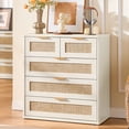 thumbnail image 4 of 2 Pcs Leyaoyao 5 Drawer Dressers for Bedroom, Boho Adult Wood Chest of Drawers Storage Cabinet for Living Room, Hallway, Tea Brown, 4 of 8