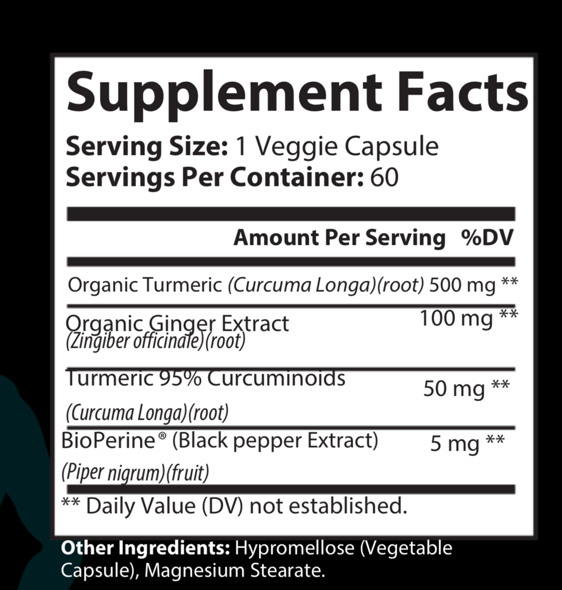 Invincible Turmeric & Ginger Capsules - Organic Turmeric 500 mg, Organic Ginger Extract 100 mg, BioPerine 5 mg - Allergen-Free, Non-GMO, GMP-Certified Dietary Supplement