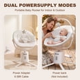 thumbnail image 6 of Zoicay Electric Baby Swing with App Remote Control, 5 Speeds 3 Sway Modes, Bluetooth Music, 5-Point Harness Infant Swing, White, 6 of 9