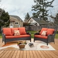thumbnail image 6 of Ovios 2 Pieces Outdoor Patio Furniture with Sofa Wicker Patio Sectional with Loveseat for Backyard, 6 of 6
