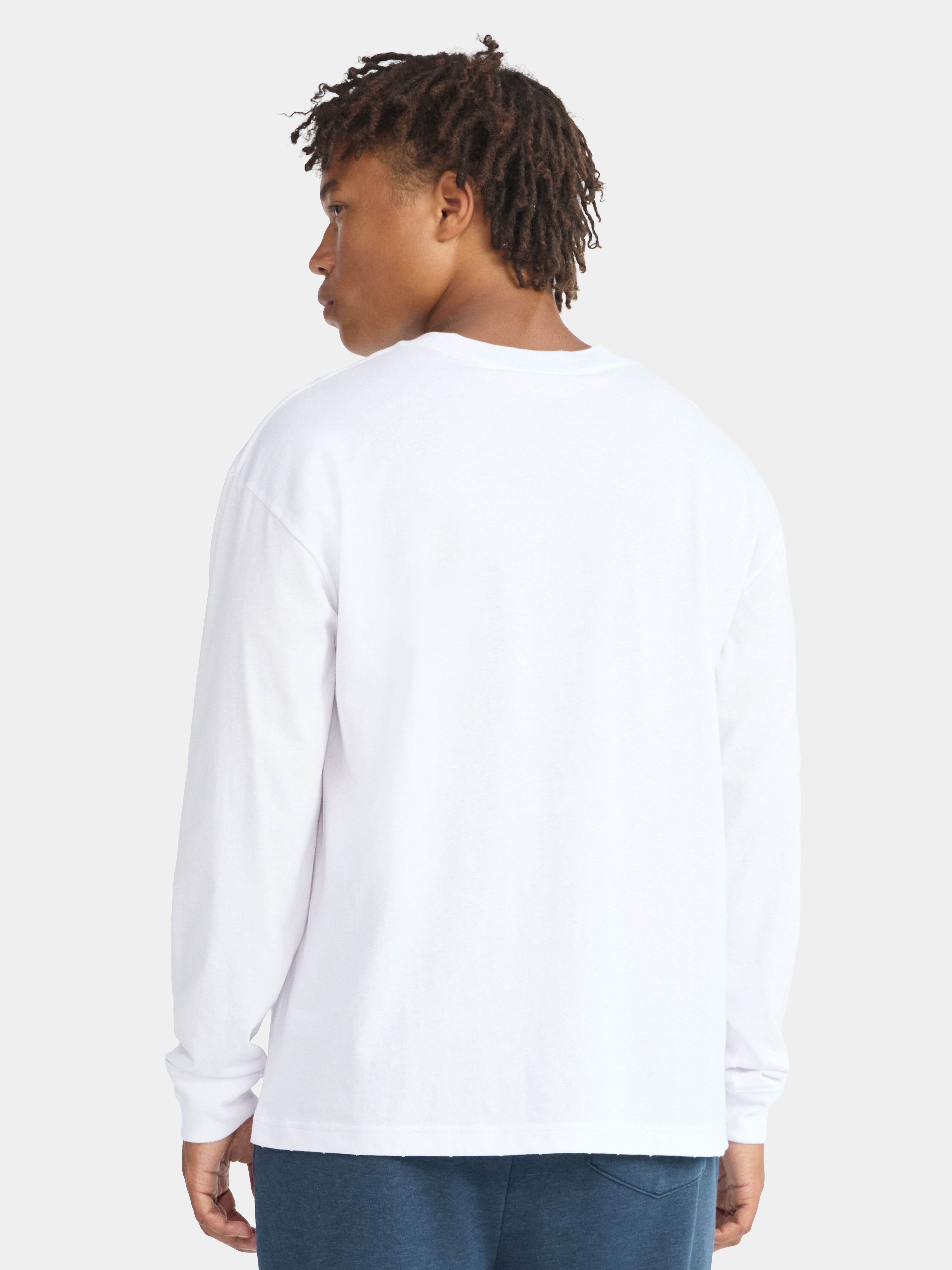 No Boundaries Cotton Oversized Tee with Long Sleeves, Men's & Big Men's