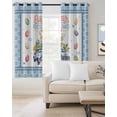 thumbnail image 2 of Spring Easter Blackout Curtains for Bedroom Living Room Darkening Curtains 90 Inch Watercolor Floral Eggs Rabbits Truck Blue Black Out Window Curtain Privacy Window Treatment Grommet Drapes 52"x90"x2, 2 of 9