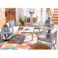 thumbnail image 3 of Safavieh  Outdoor Living Alda 4-piece Set with Accent Pillows Grey/Beige/NavyWhite, 3 of 8