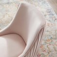 thumbnail image 4 of Contemporary Modern Urban Designer Dining Kitchen Room Side Dining Chair, Velvet Fabric Stainless Steel Metal, Pink, 4 of 6