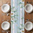 thumbnail image 4 of Table Runner 48 Inches Long for Kitchen Dining, Daisy Spring Floral Dresser Scarf Farmhouse, Dining Table Decorations for Wedding/Parties, Eucalyptus Leaves Watercolor Wooden 13 x 48 In, 4 of 8