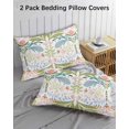 thumbnail image 3 of Boho Green Flower Pillow Covers Queen Size 2 Pack, Botanical Watercolor Leaf Floral Soft Bed Throw Pillowcases Breathable Cooling Long Lumbar Body Pillow Sham Cover for Bed Sofa 20''x30'', 3 of 7