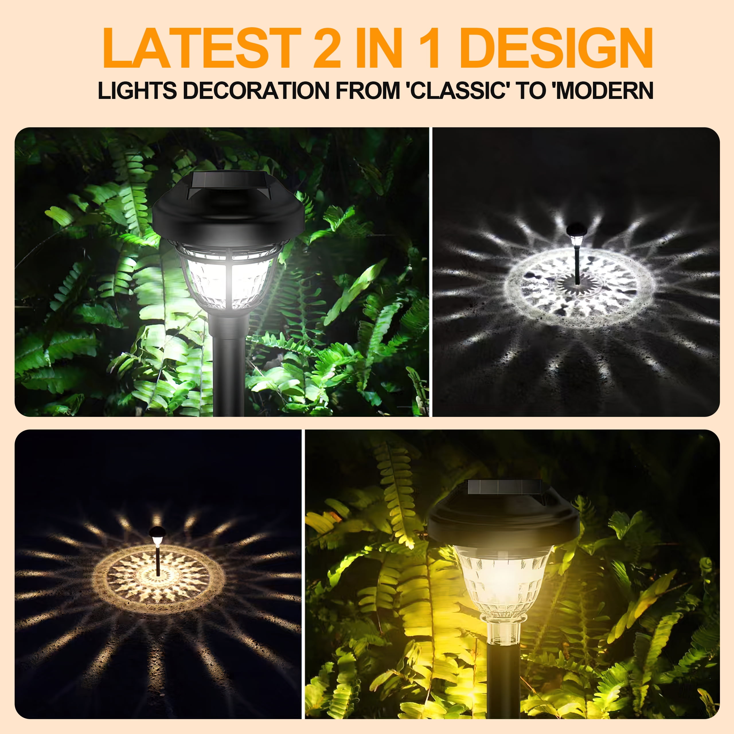 Solar Lights Outdoor Waterproof, 10 Pack LED Solar Garden Lights, Outdoor Decorations, Garden Decor for Yard, Patio, Landscape, Planter, Walkway (Warm White)