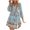 blue#1-7, variant on Wedding Guest Dress Womens Fashion Bohemian V Neck Loose 3/4 Sleeve Print Mini Length Dress Polka Dot Sling Dress Mini Dress Maxi Dress Strapless Dress