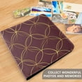 thumbnail image 4 of FORMRS 3 Ring Photo Album 4"x6" Self Adhesive Large Capacity PU Leather Cover, Circular Gold Pattern, 4 of 8