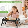 thumbnail image 4 of Bed Tray Table with Folding Legs Wooden Serving Breakfast in Bed or Use As a Platter Tray(Black), 4 of 6