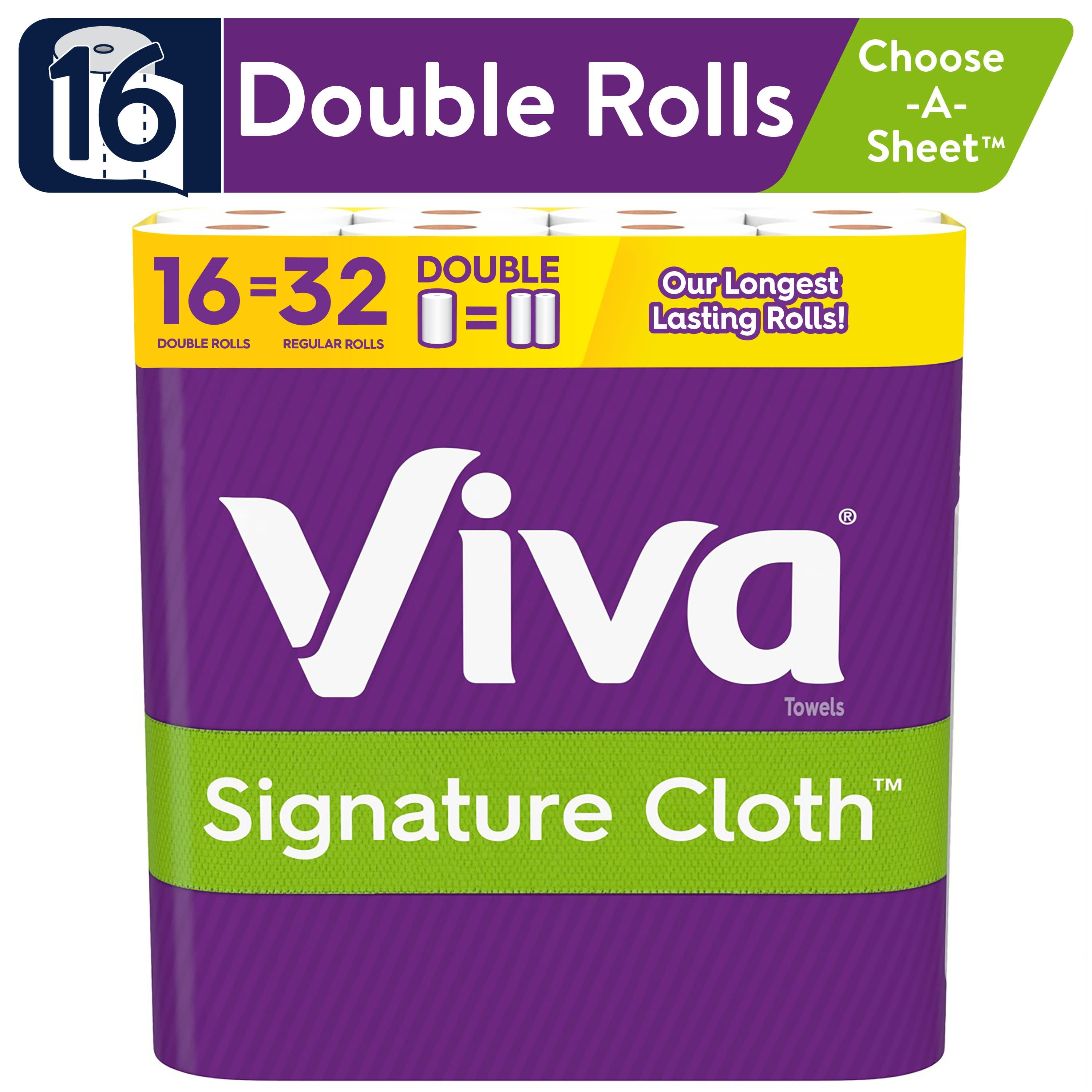 Viva Signature Cloth Choose-A-Sheet Paper Towels, White, 16 Double Rolls