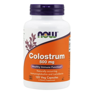 NOW Supplements, Colostrum 500 mg, Naturally occurring Immunoglobulins and Lactoferrin, 120 Veg Capsules