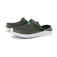 thumbnail image 3 of Men Slipper Colorblock Clogs Lightweight Eva Casual On Clogs Flops Hollow Casual Couple Beach Unisex Out Sandal Flip Men Shoes'S Rain Shoes Green CN:43/US:9.5, 3 of 9