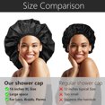 thumbnail image 4 of Auban Extra Large Shower Cap, Double-Layer Waterproof Reusable, XL Satin Lining Shower Bonnet for Women Thick, Long Hair, Locs, Braids(Black), 4 of 9