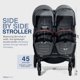 thumbnail image 5 of Valco Baby - Trend Duo Side by Side Double Stroller - Side by Side Double Stroller for Newborn and Toddler - Easy Compact Fold, Multi-Position Recline, Large Canopy Infant Twin Stroller (Charcoal), 5 of 5