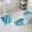 Blue, variant on Aqua Coastal Bath Mat 3 Piece Bathroom Rug Set, Nautical Summer Beach Ocean Beige Non Slip Bath Rug Contour Mat and Toilet Lid Cover, Absorbent Shower Mats Soft Bath Rugs and Mats Sets
