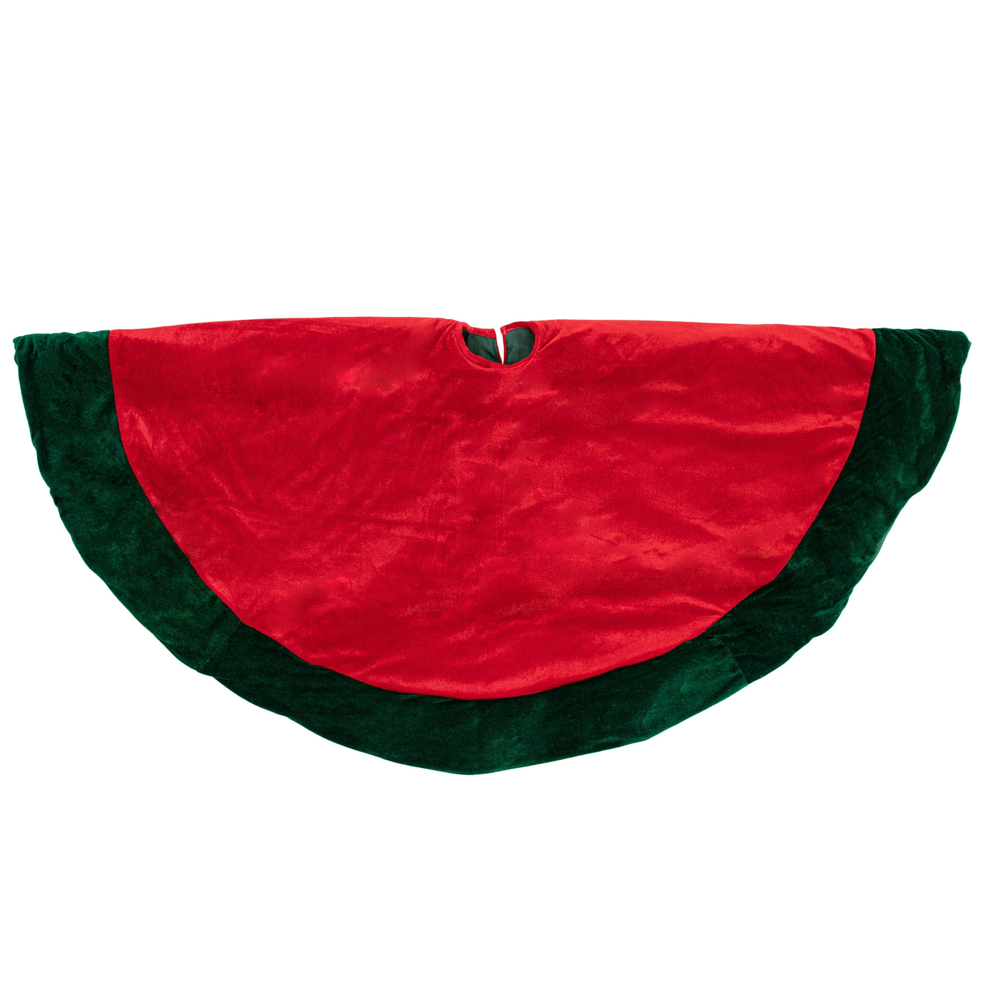 60" Red and Green Traditional Christmas Tree Skirt