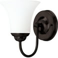 thumbnail image 2 of Nuvo Lighting 61932 - 1 Light (Twist and Lock Base) 6" Dupont Dark Chocolate Bronze Finish with White Satin Glass Vanity Light Fixture (60-1932), 2 of 2