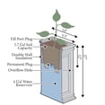 thumbnail image 4 of Algreen Covington 27" Self-Watering Planter, Square Pillar, White Resin, 4 of 6