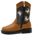 thumbnail image 2 of DADAWEN Boys Western Boots Unisex Toddler Boots Brown 3.5 Big Kid, 2 of 7