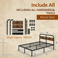 thumbnail image 3 of Apextella 14 in Full Metal Platform Bed Frame with Natural Wood Headboard, No Box Spring Needed, Underbed Storage, 3 of 8
