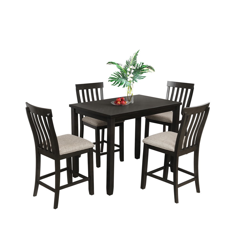 Counter Height Dining Set with Soft Padded Chair Kitchen Table and 4