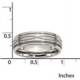 thumbnail image 5 of Primal Steel Stainless Steel /Brushed Criss-cross Design 7mm Ridged Edge Band, 5 of 9