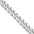 thumbnail image 2 of 925 Sterling Silver 6mm Side Curb Link Chain Necklace, 2 of 4