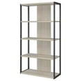 thumbnail image 2 of Maklaine 4-shelf Modern Wood Bookcase in Whitewashed Gray Finish, 2 of 13
