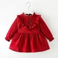 thumbnail image 2 of KAUOD Kids Girls Confetti Birthday Dress Korean Version Of Fashion V Shaped Wooden Ear Edge Girls Dress Foreign Trade, 2 of 3